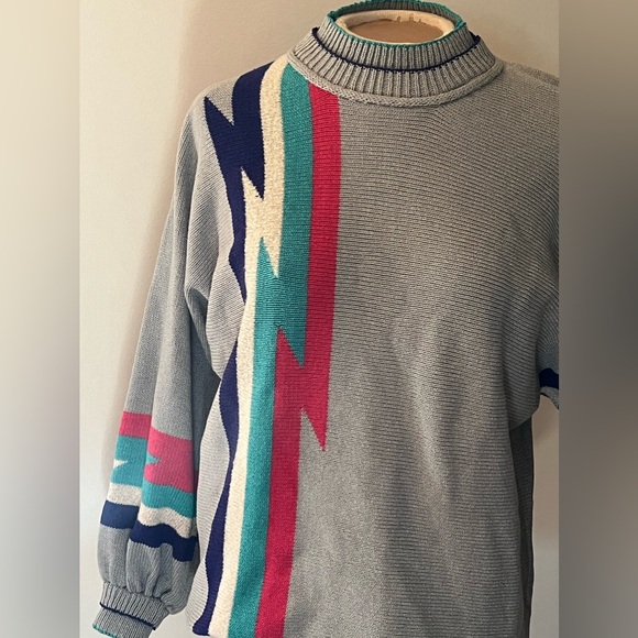 Vintage Lightening Bolt Sweater - Oversized Small - Medium - Picture 13 of 15
